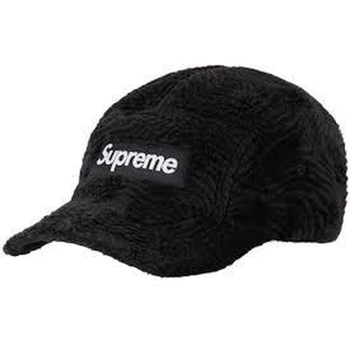 Supreme Swirl Fleece Black Camp Cap