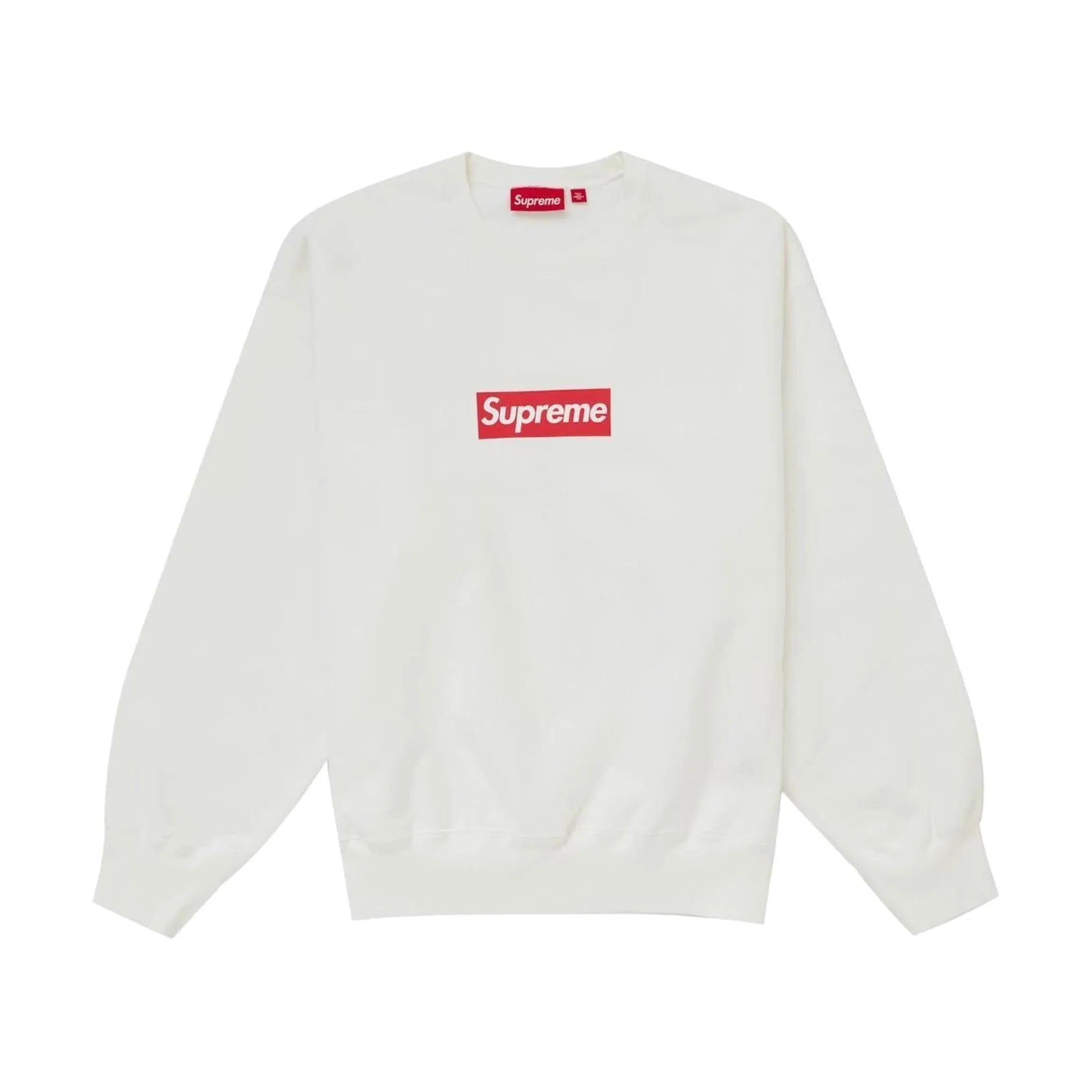 Supreme White Washed Box Logo Crewneck