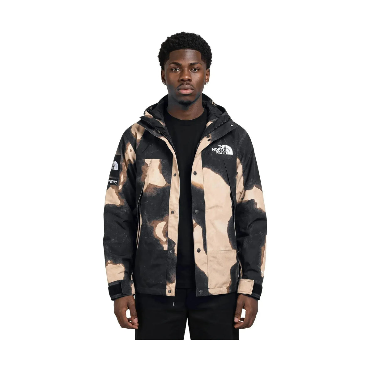 Supreme x The North Face Bleached Denim Print Mountain Jacket 'Black'