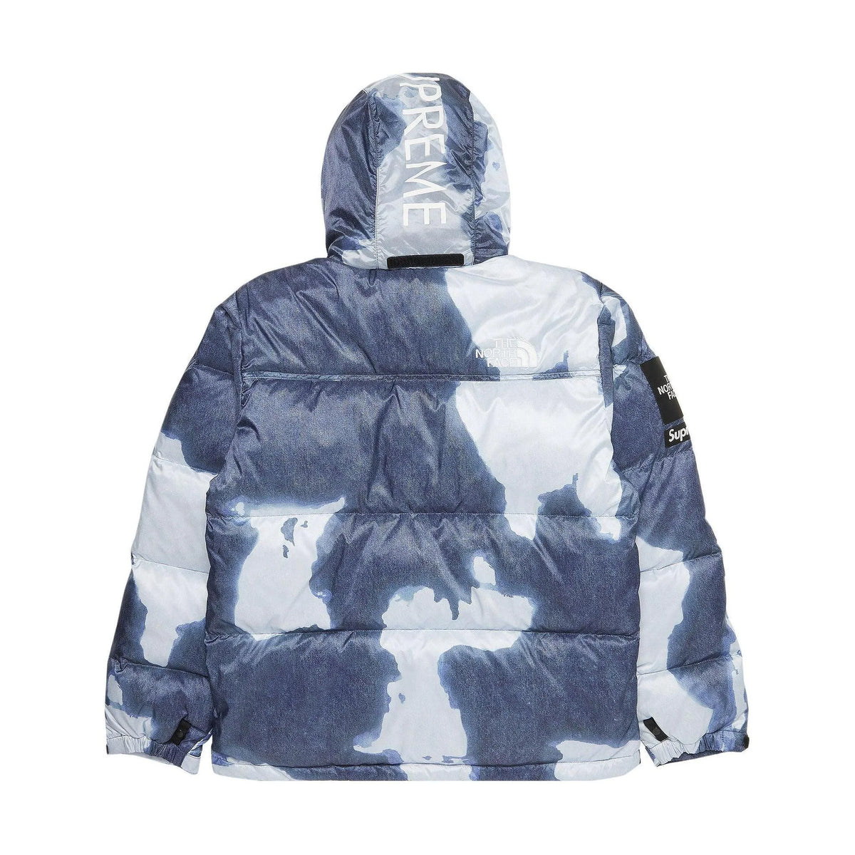 Supreme x The North Face Bleached Denim Print Nuptse Jacket 'Indigo'