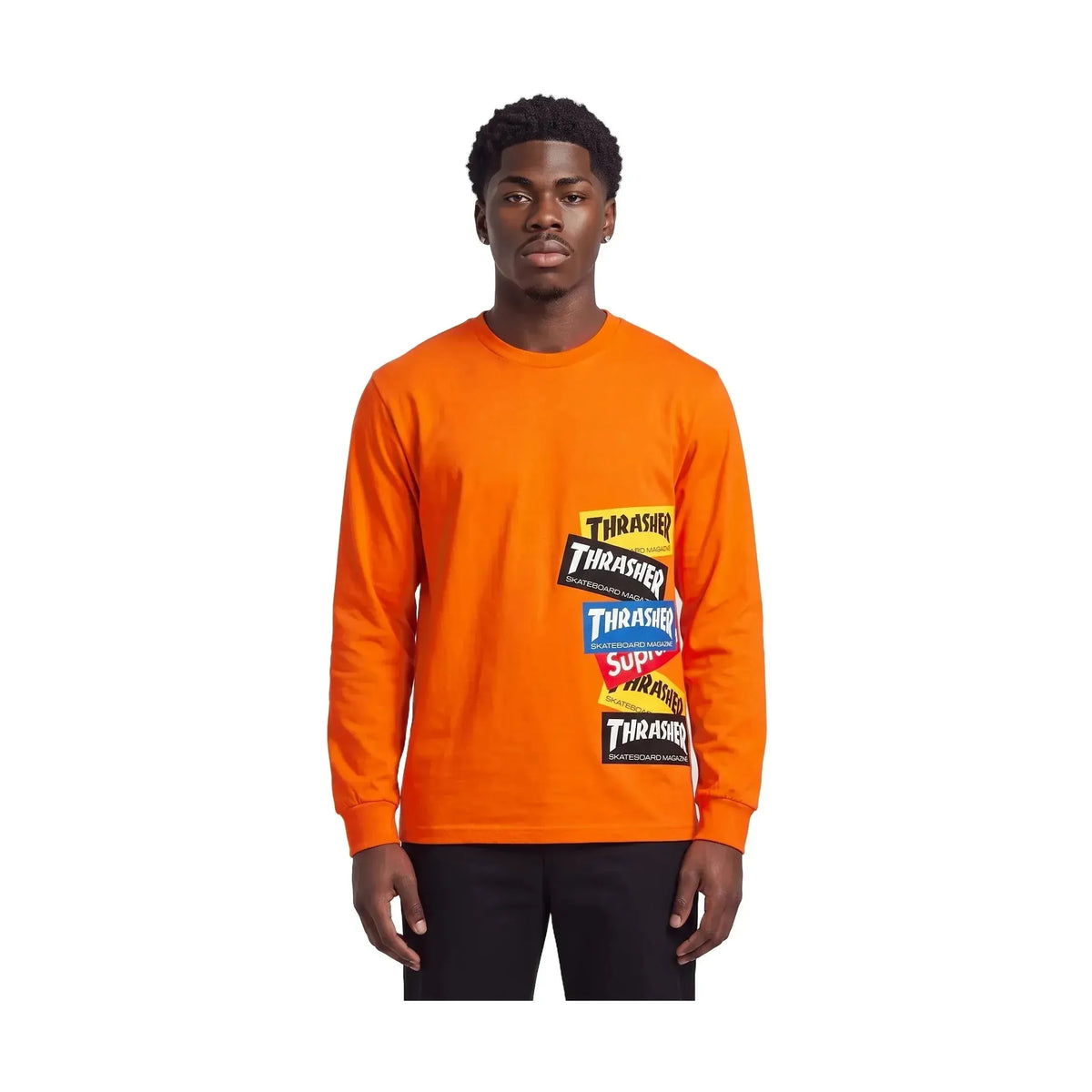 Supreme x Thrasher Multi Logo Long-Sleeve Tee Orange