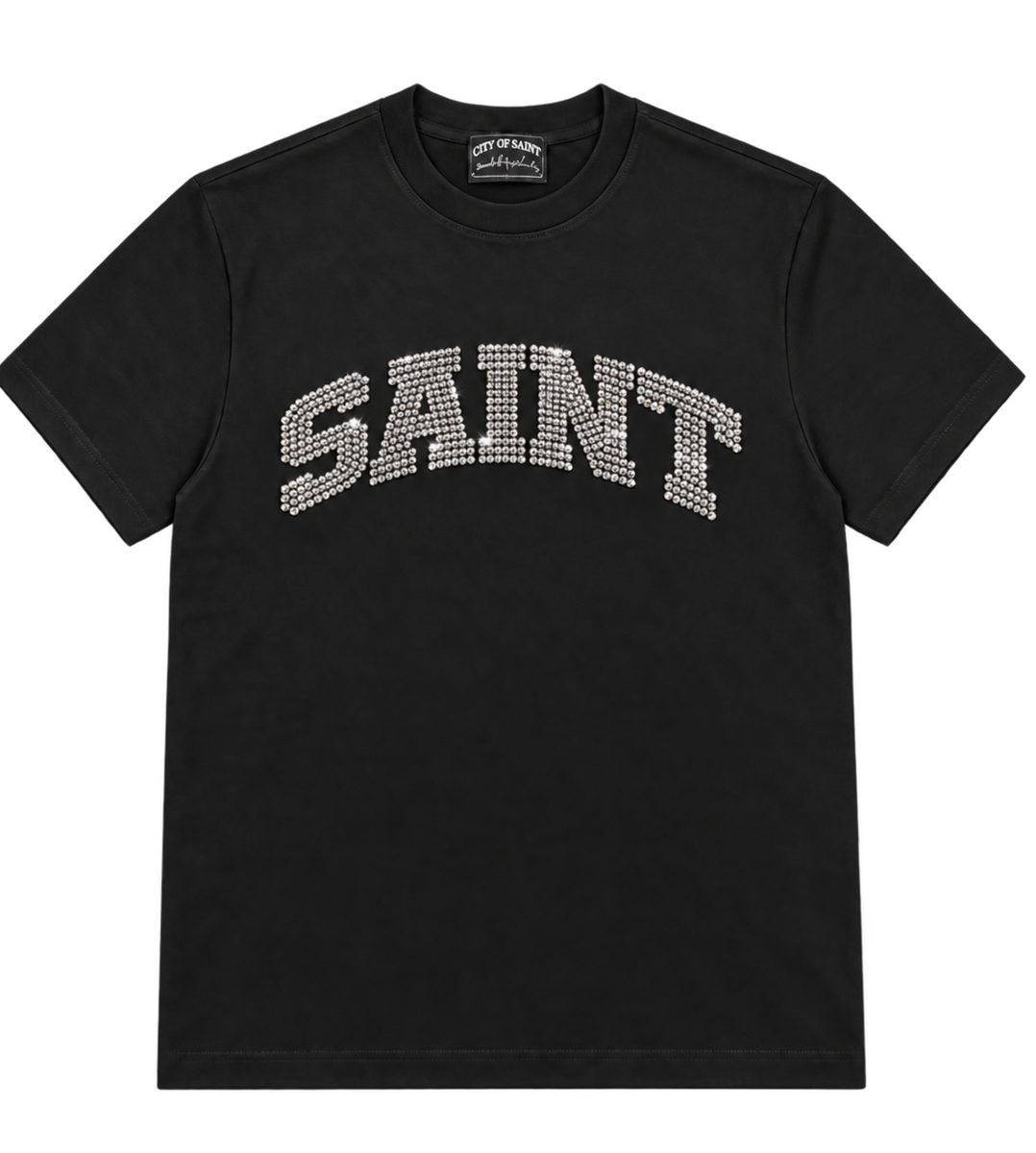 T-Shirt Saint Black/Silver-Crystal