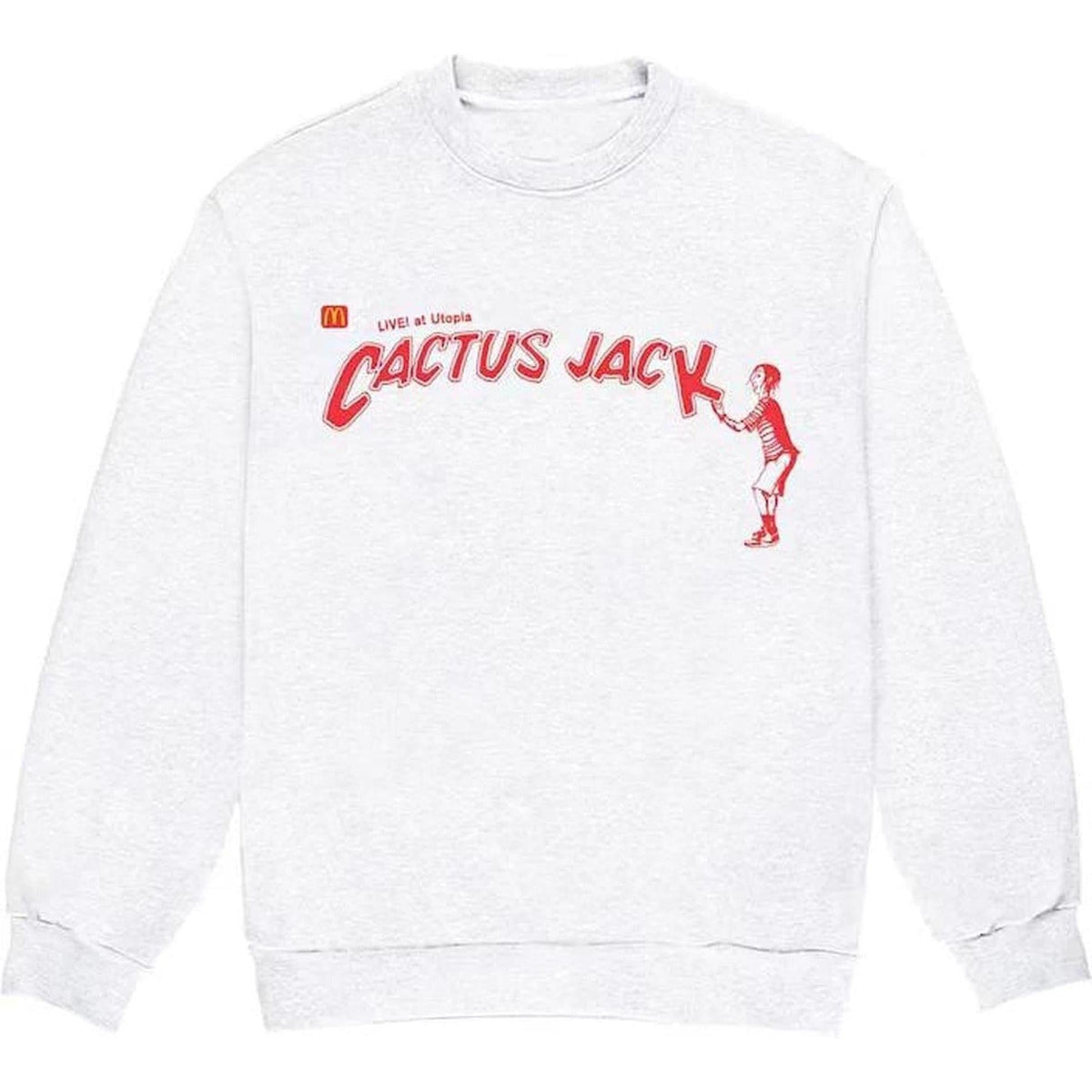 Travis Scott × McDonald's Cactus Jack
 Spelling II Crewneck Heather Grey