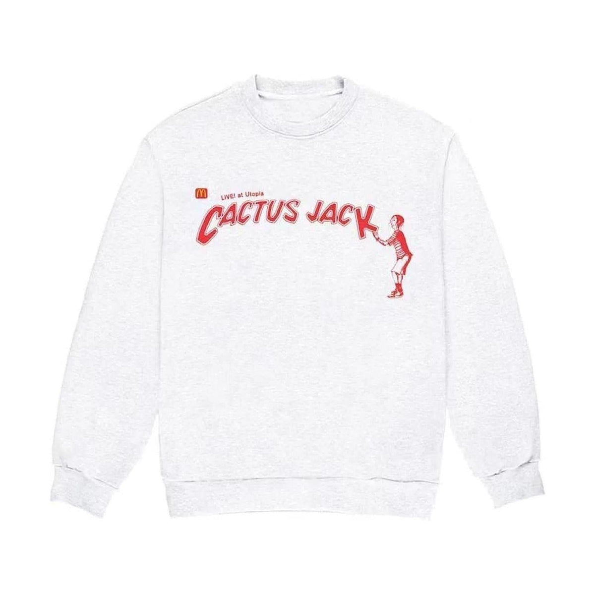Travis Scott × McDonald's Cactus Jack Spelling II Crewneck Heather Grey
