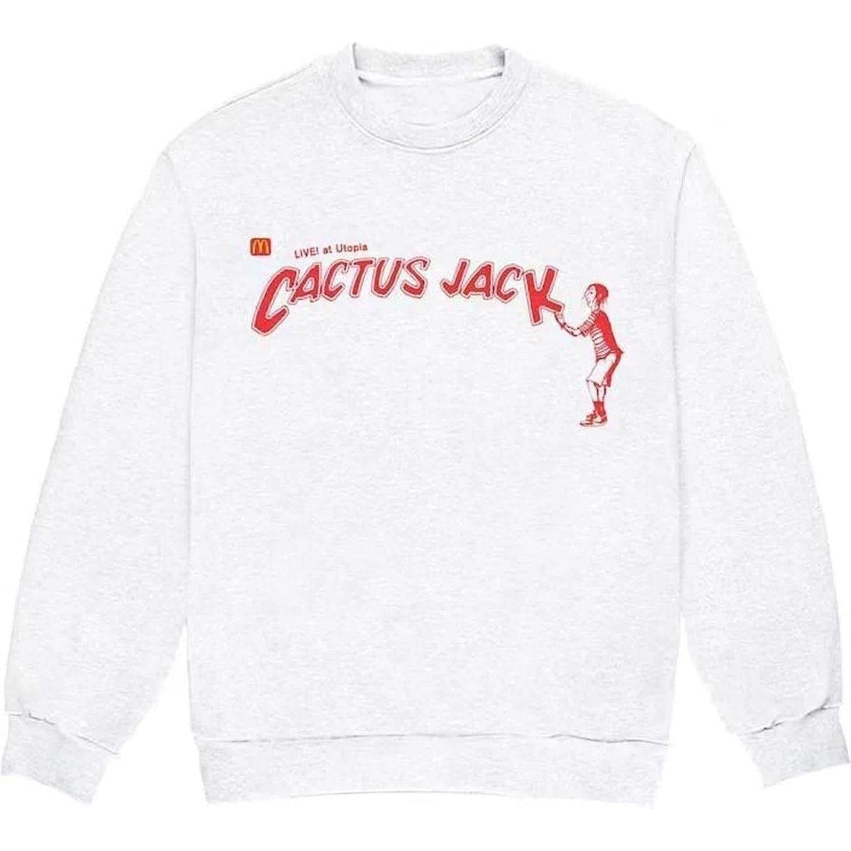 Travis Scott × McDonald's Cactus Jack Spelling II Crewneck Heather Grey