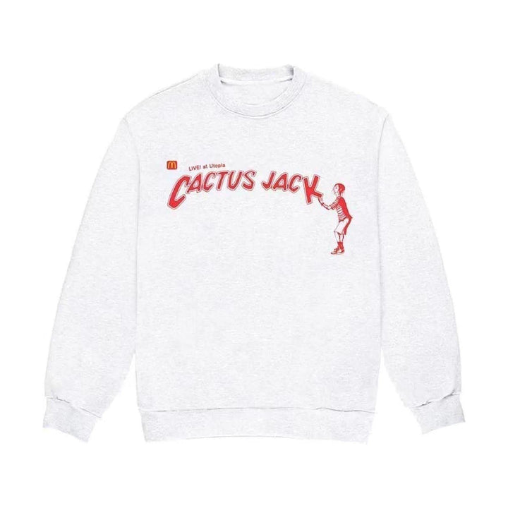 Travis Scott × McDonald's Cactus Jack Spelling II Crewneck Heather Grey