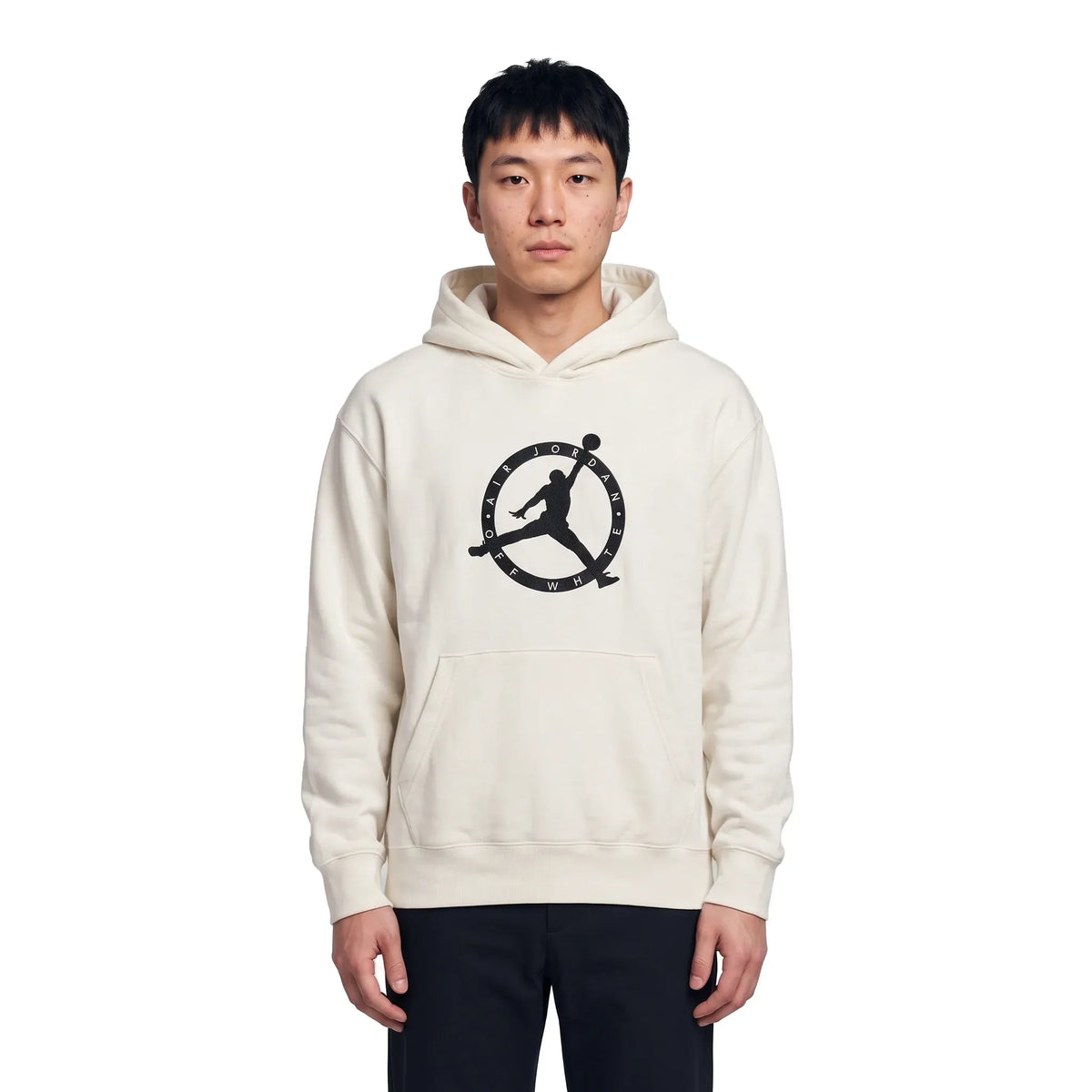 Air Jordan X Off White Logo Print White Hoodie