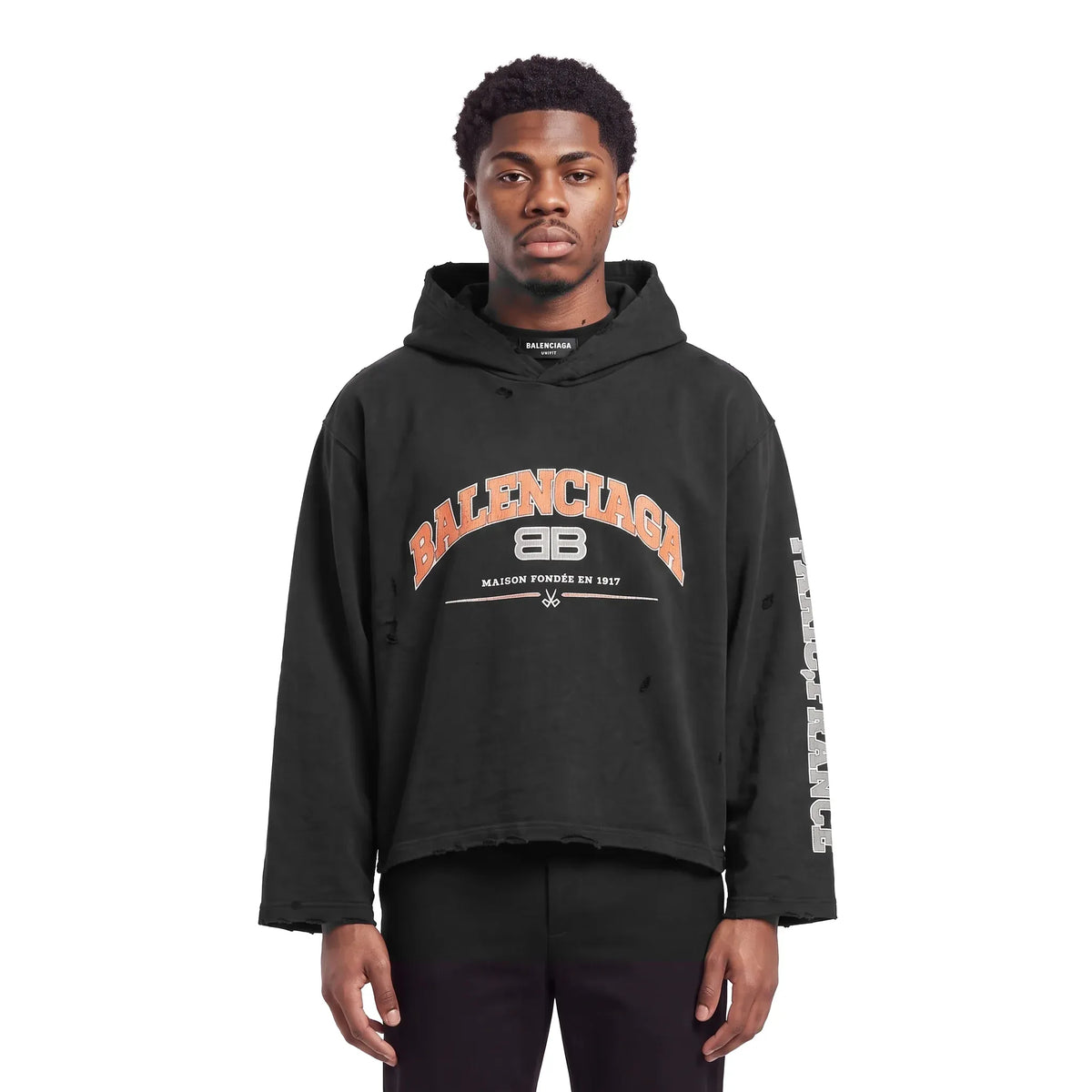 Balenciaga Maison Balenciaga Cropped Hoodie