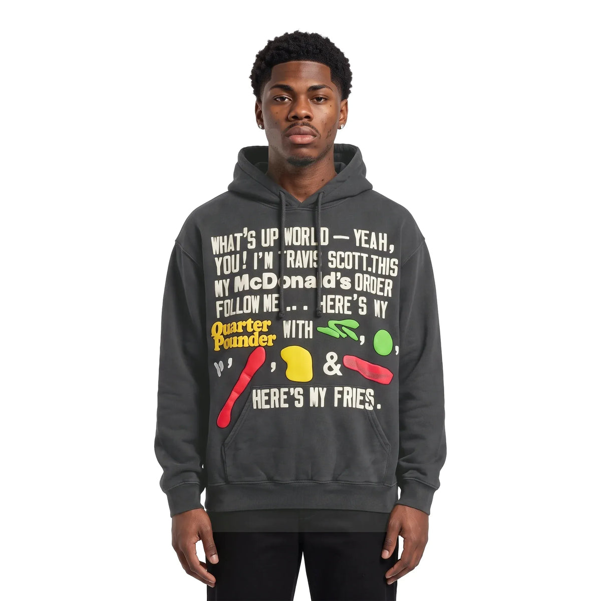 Cactus Jack by Travis Scott x Cactus Plant Flea Market Script Hoodie in black