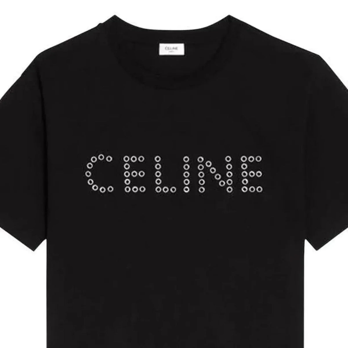 Celine Studded Logo Black T-shirt