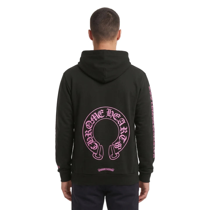 Chrome Hearts Online Exclusive Horse Shoe Hoodie Black/Pink