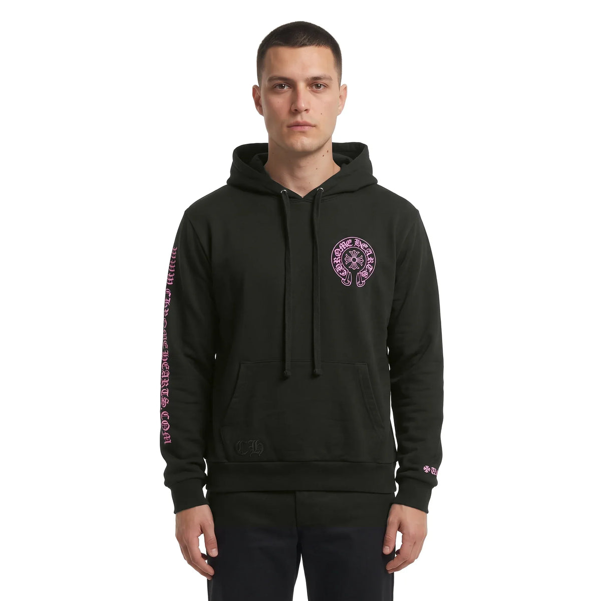 Chrome Hearts Online Exclusive Horse Shoe Hoodie Black/Pink