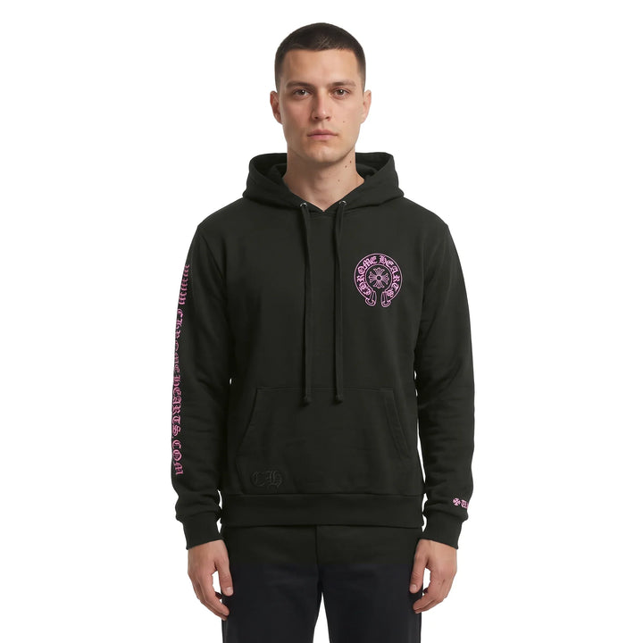 Chrome Hearts Online Exclusive Horse Shoe Hoodie Black/Pink