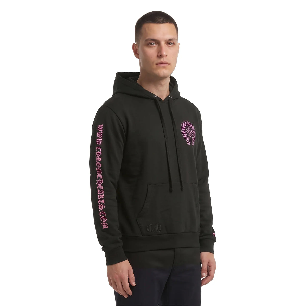 Chrome Hearts Online Exclusive Horse Shoe Hoodie Black/Pink