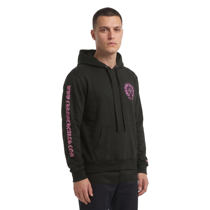 Chrome Hearts Online Exclusive Horse Shoe Hoodie Black/Pink