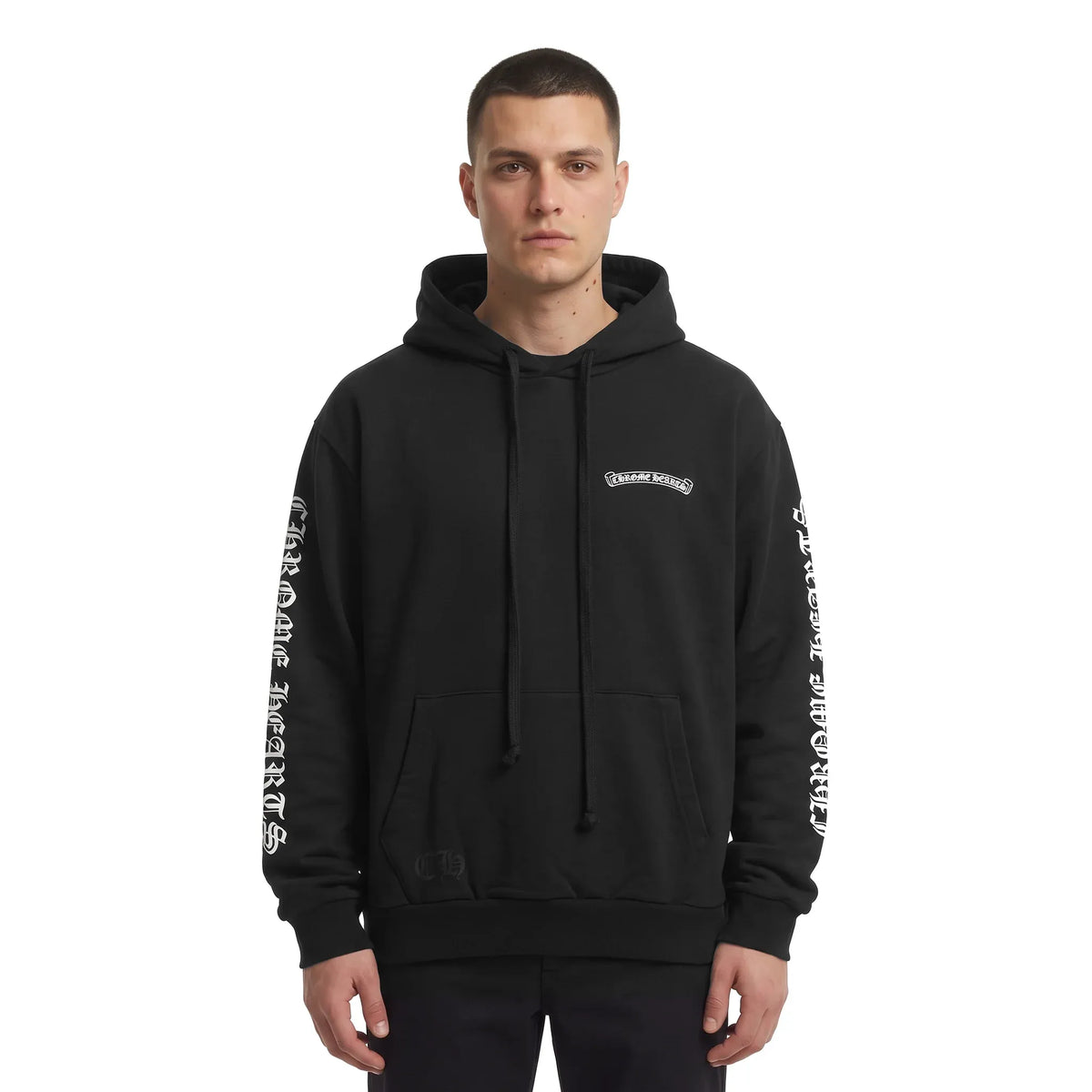 Chrome Hearts Scroll Logo Hoodie Black