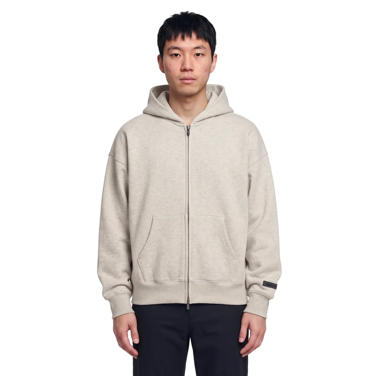 Fear of God Essentials Classic Fleece Zip-Up Hoodie Heather Stone