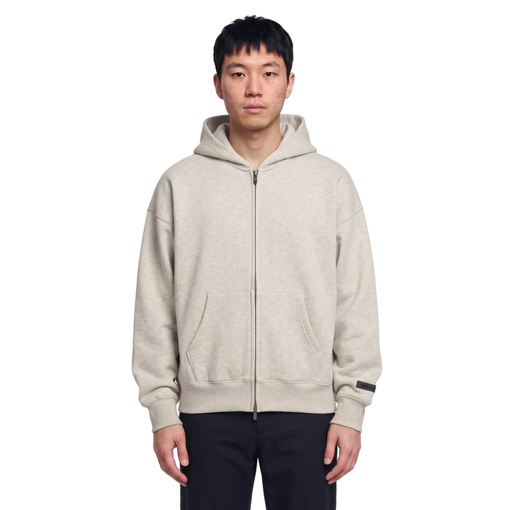 Fear of God Essentials Classic Fleece Zip-Up Hoodie Heather Stone
