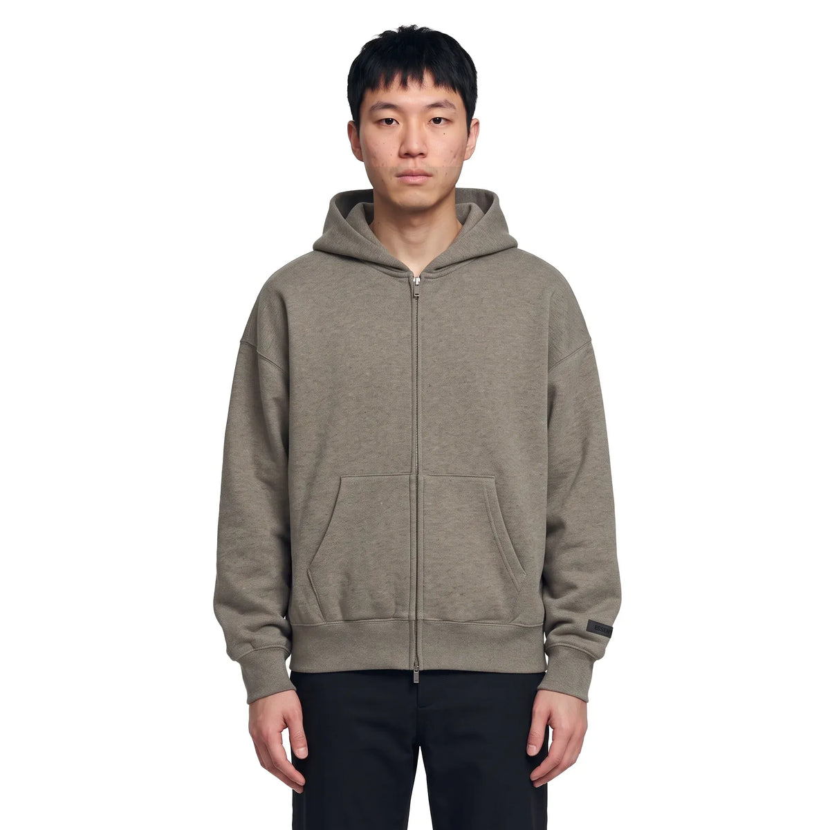 Fear of God Essentials Classic Fleece Zip-Up Hoodie Homestead Heather
