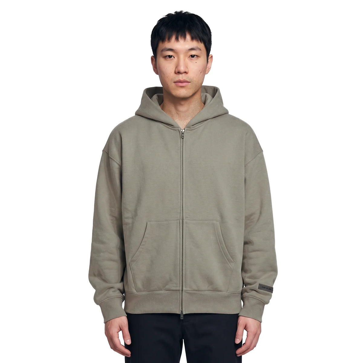 Fear of God Essentials Classic Fleece Zip Up Hoodie Timber
