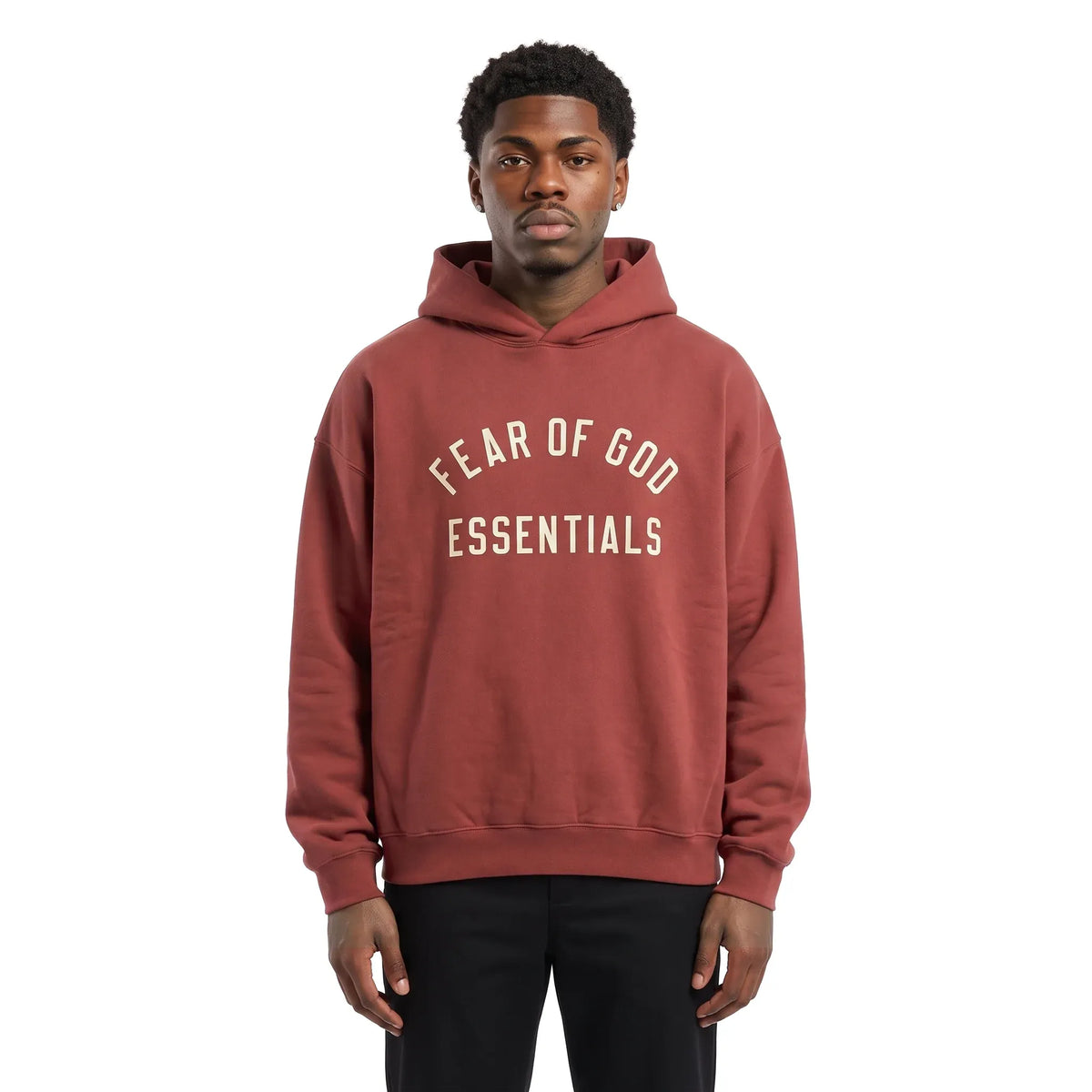 Fear of God Essentials Fleece Hoodie Crimson
