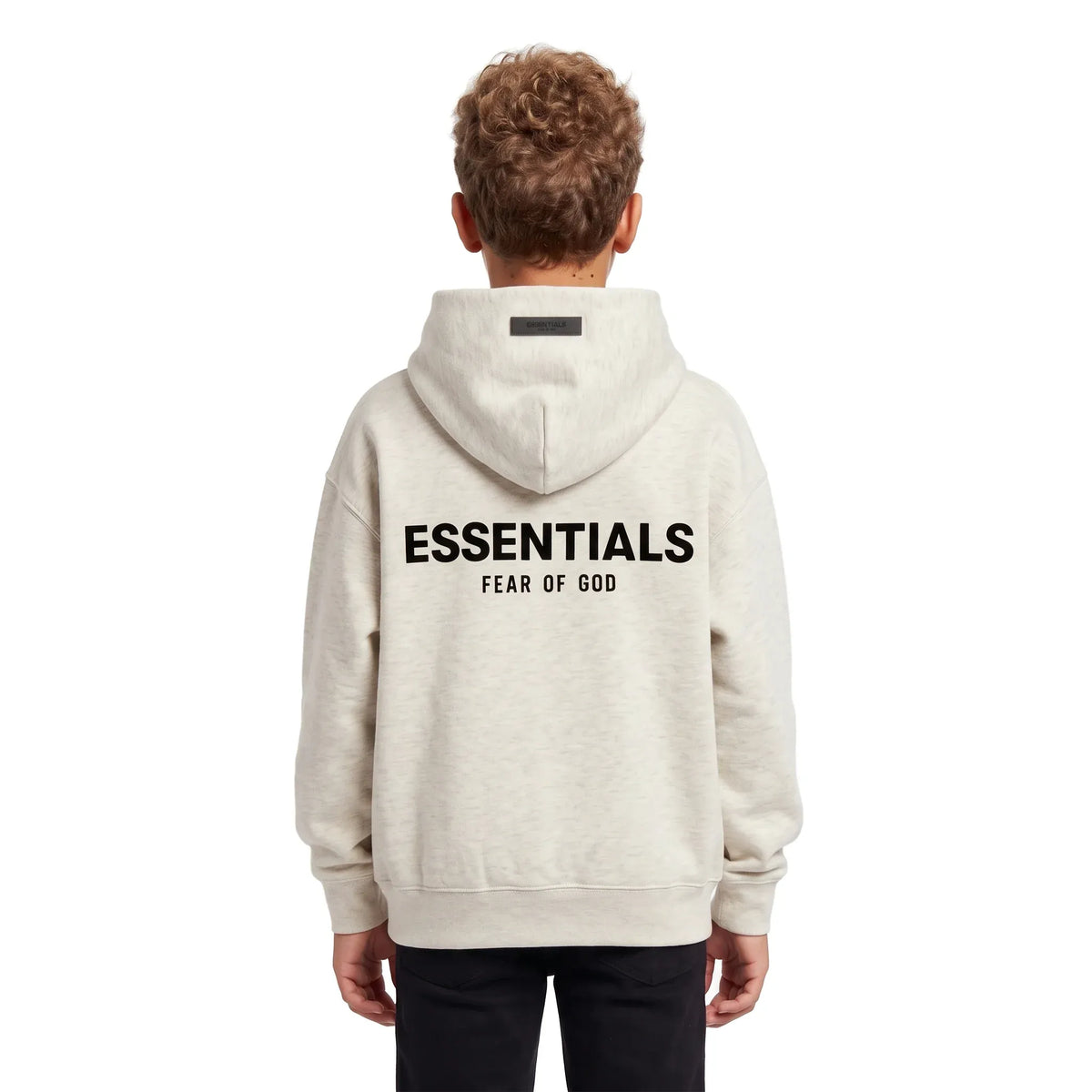 Fear of God Essentials Kids Pullover Hoodie Light Oatmeal