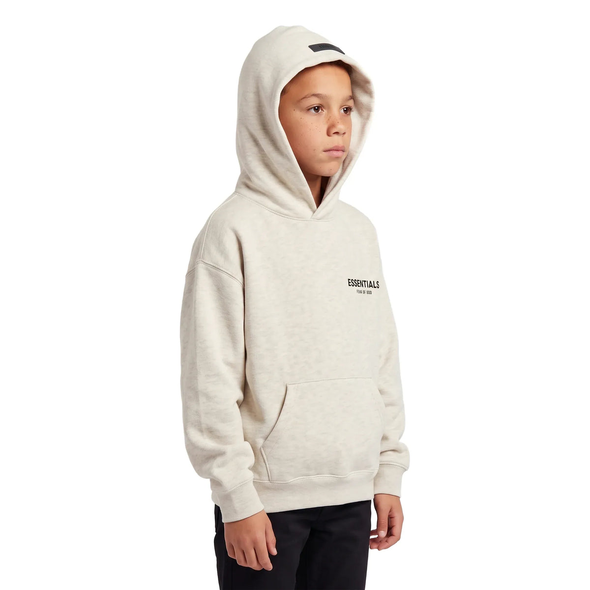 Fear of God Essentials Kids Pullover Hoodie Light Oatmeal