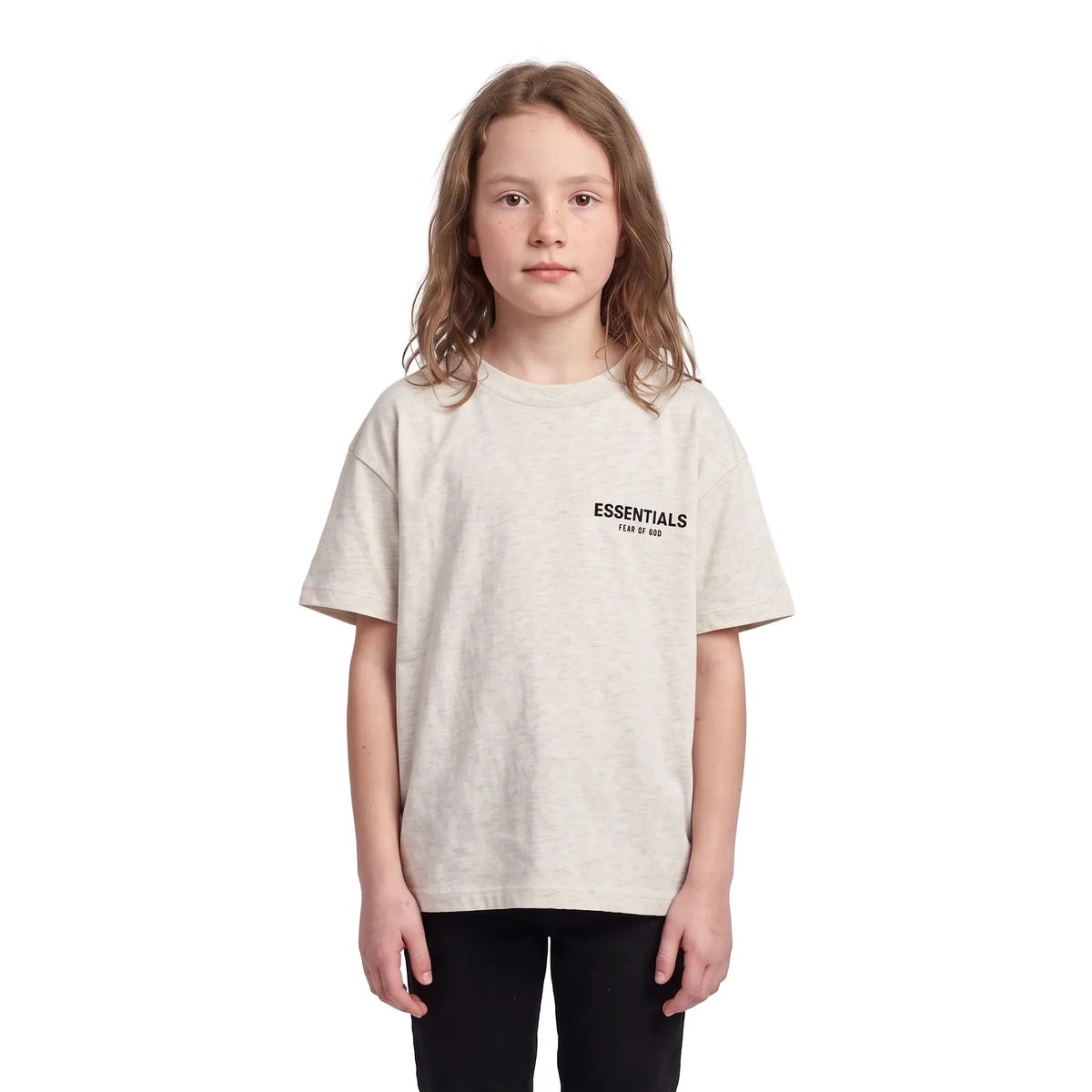 Fear of God Essentials Kids Tee Light Oatmeal