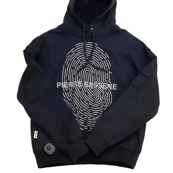 Pierre Bassene World GLITTA Fingerprint Hoodie℗ Black