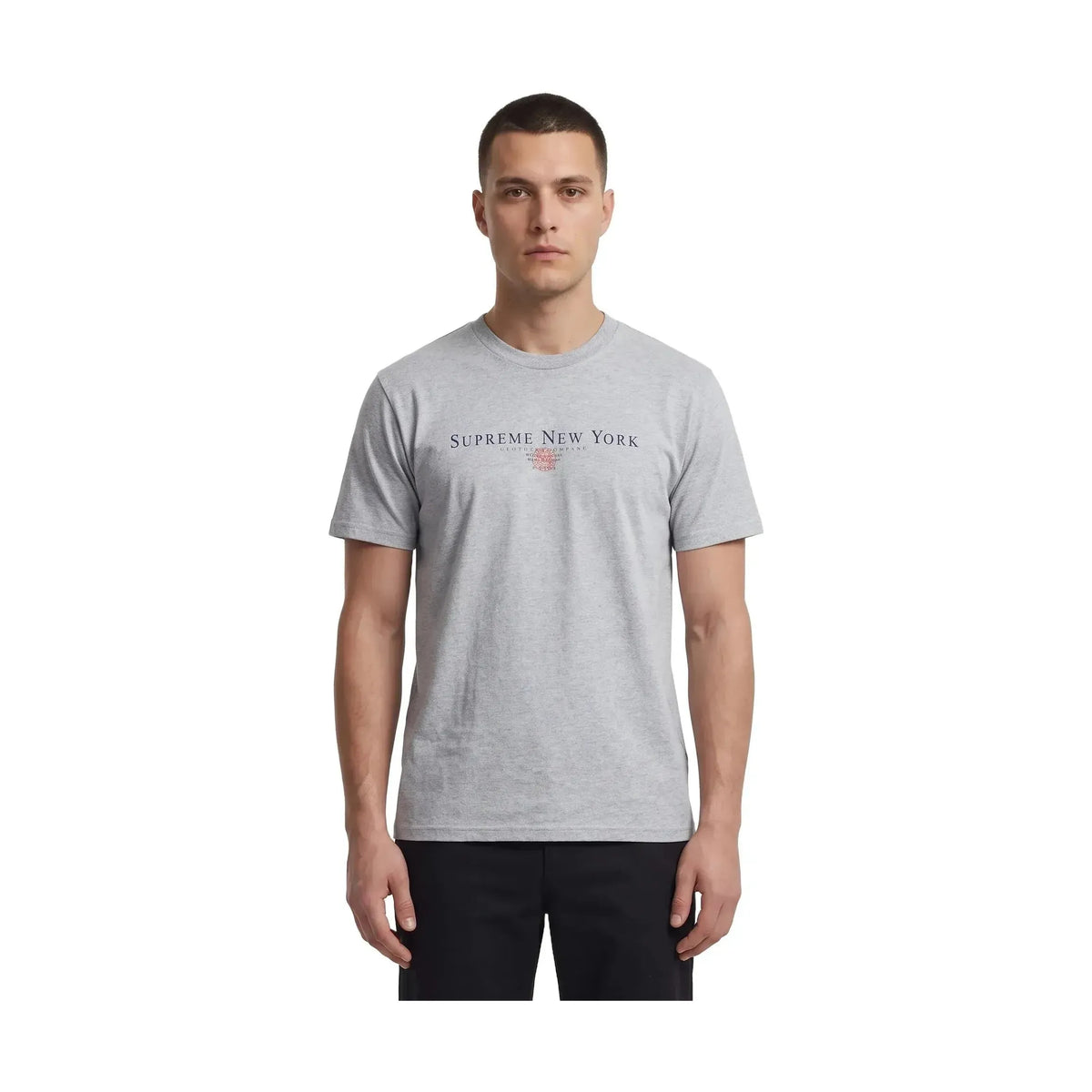 heather grey Supreme Tradition Tee featuring the "Supreme New York"