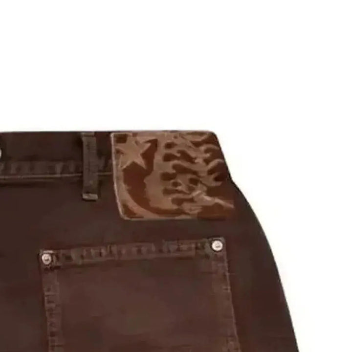 Hellstar Studded Denim Shorts Brown
