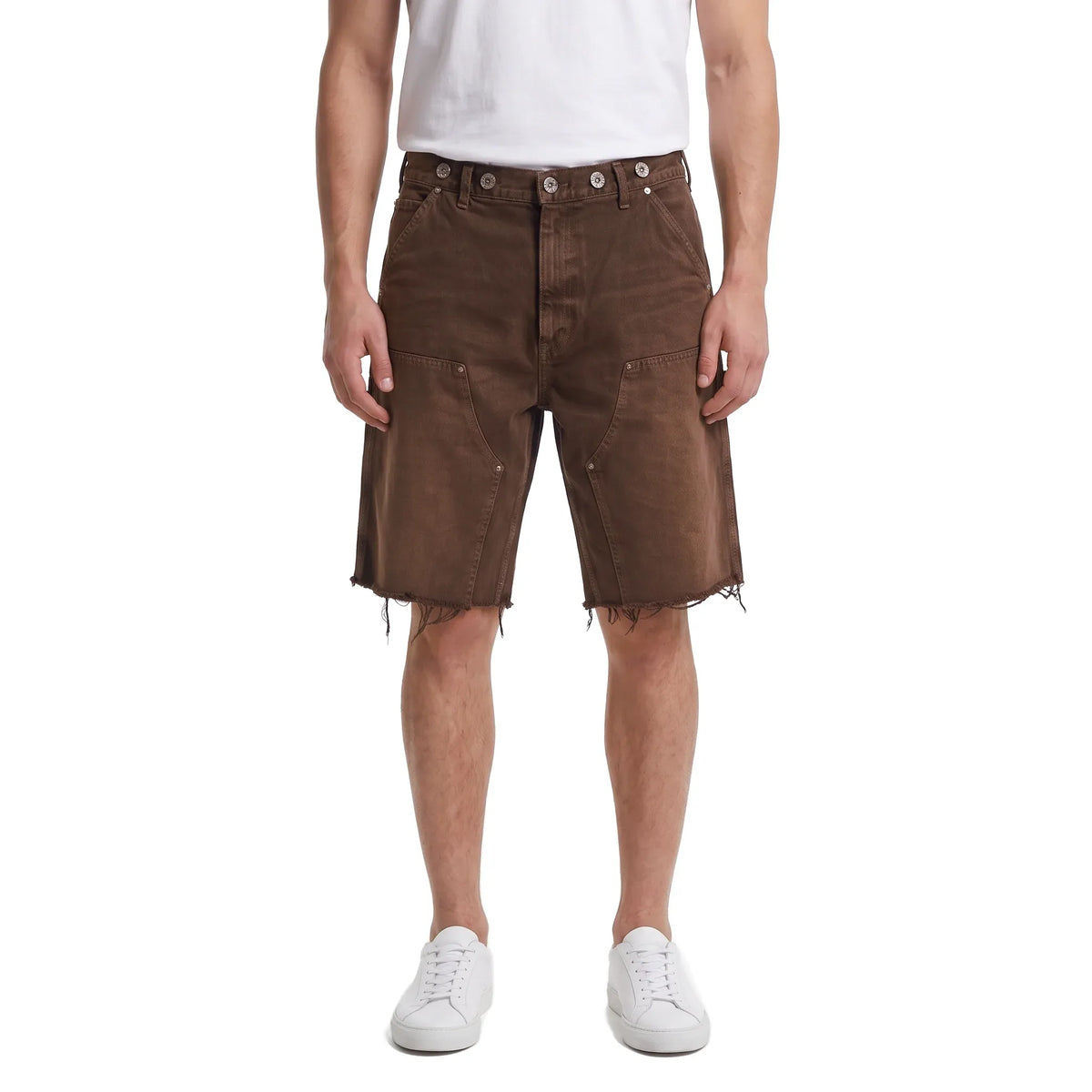 Hellstar Studded Denim Shorts Brown