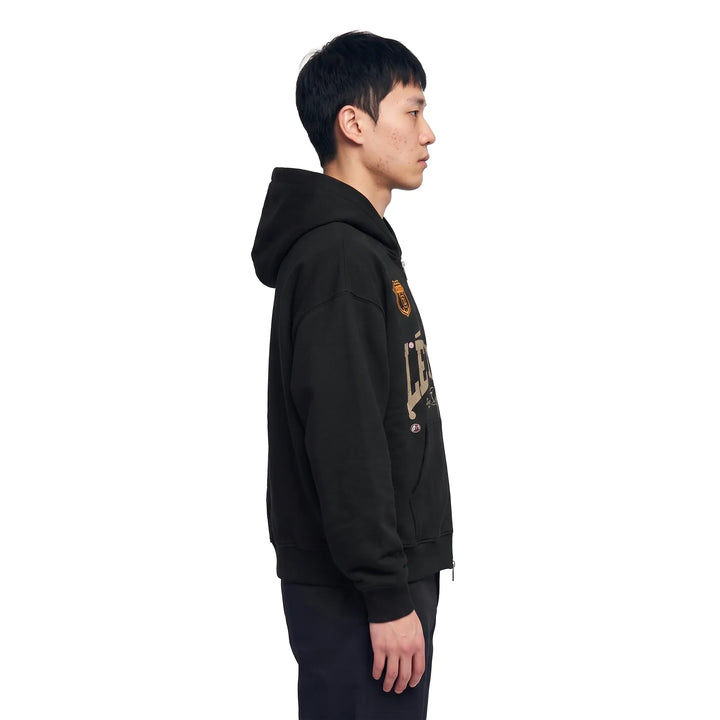 Léviter College Graphic Zip Hoodie Black