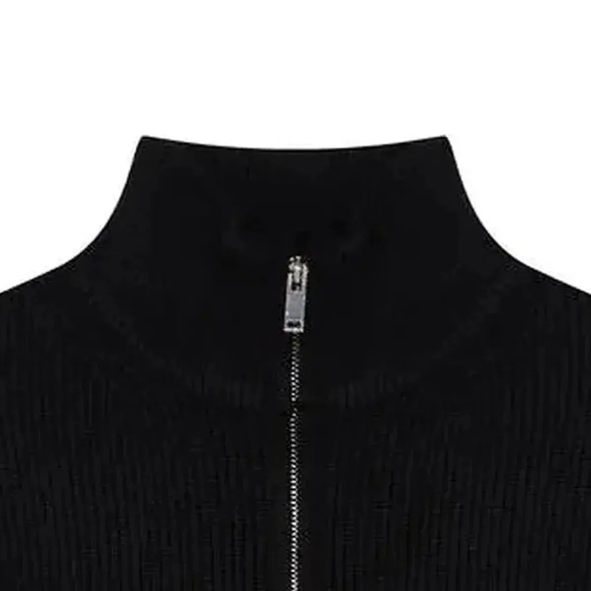 Léviter Essential Ribbed Full Zip-Up Black