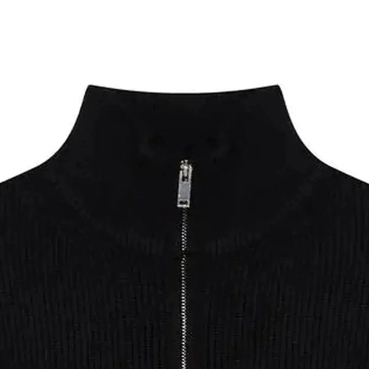 Léviter Essential Ribbed Full Zip-Up Black