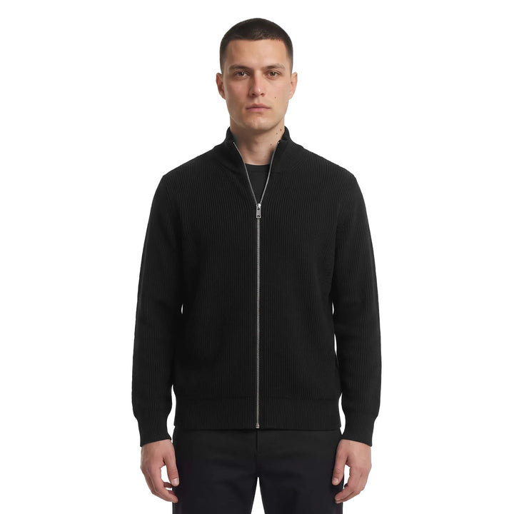 Léviter Essential Ribbed Full Zip-Up Black