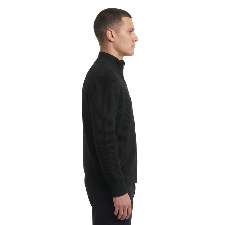 Léviter Essential Ribbed Full Zip-Up Black