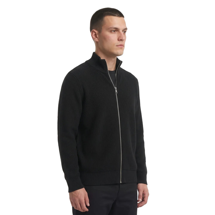 Léviter Essential Ribbed Full Zip-Up Black