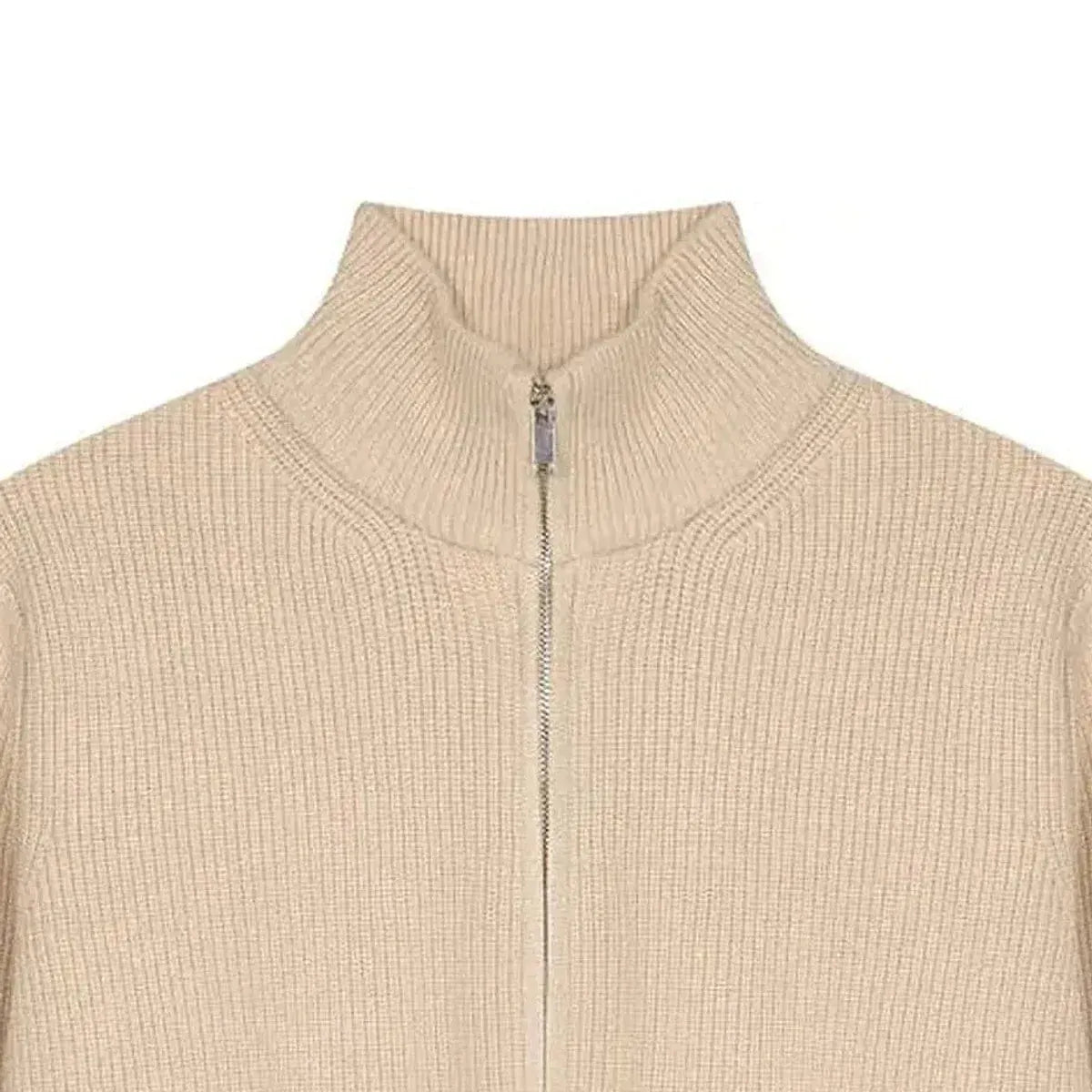 Léviter Essential Ribbed Full Zip-Up Cream