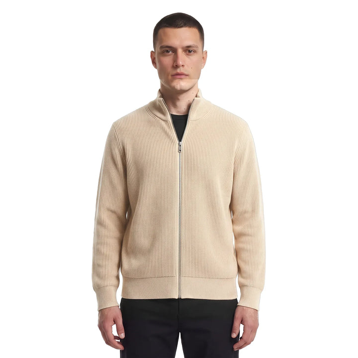 Léviter Essential Ribbed Full Zip-Up Cream