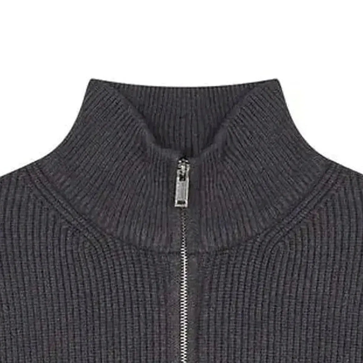 Léviter Essential Ribbed Full Zip-Up Grey