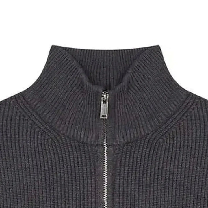 Léviter Essential Ribbed Full Zip-Up Grey
