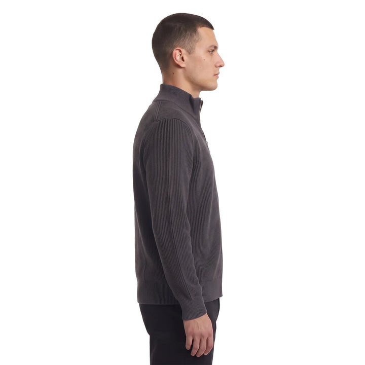 Léviter Essential Ribbed Full Zip-Up Grey