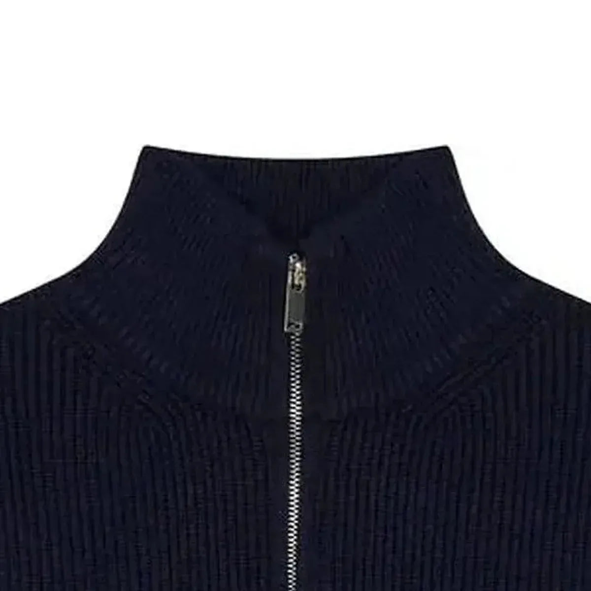 Léviter Essential Ribbed Full Zip-Up Navy Blue