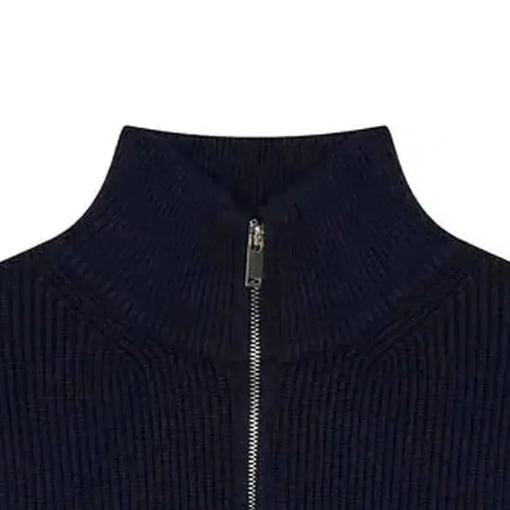 Léviter Essential Ribbed Full Zip-Up Navy Blue