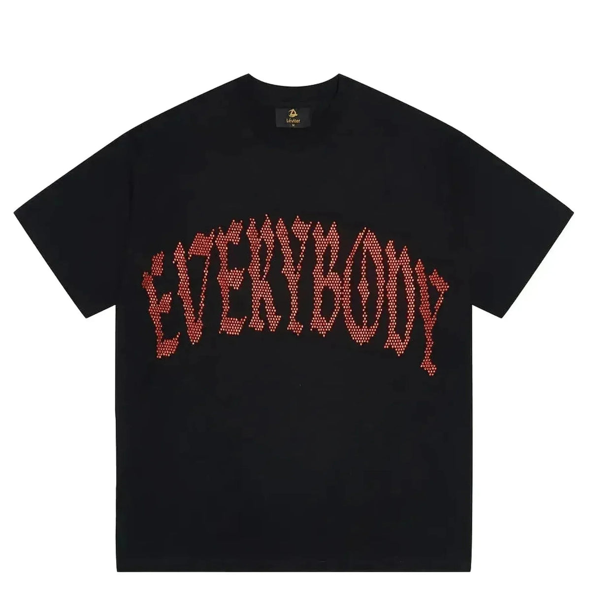 Léviter Everybody Levitates Rhinestone Tee Black Orange