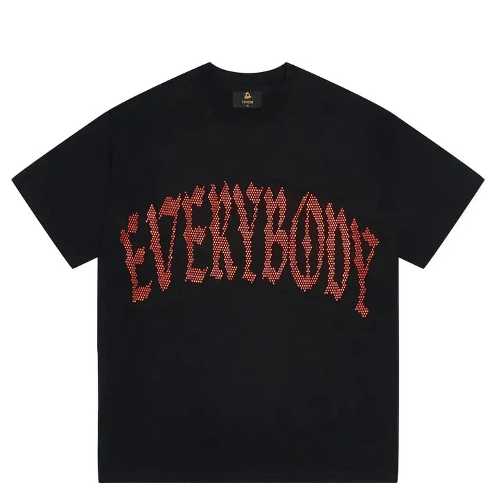 Léviter Everybody Levitates Rhinestone Tee Black Orange
