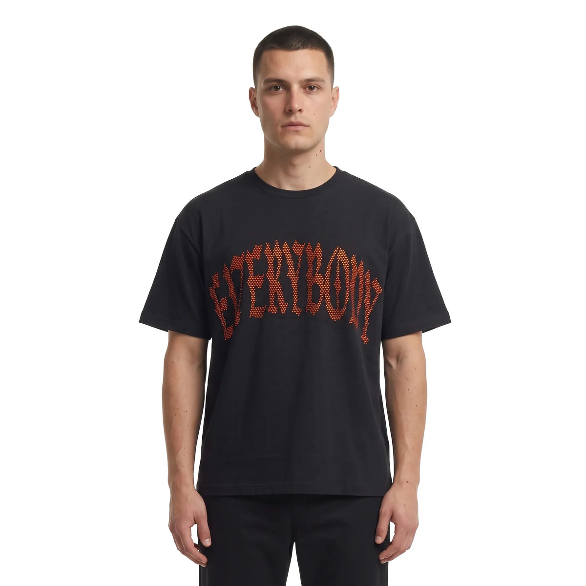 Léviter Everybody Levitates Rhinestone Tee Black Orange