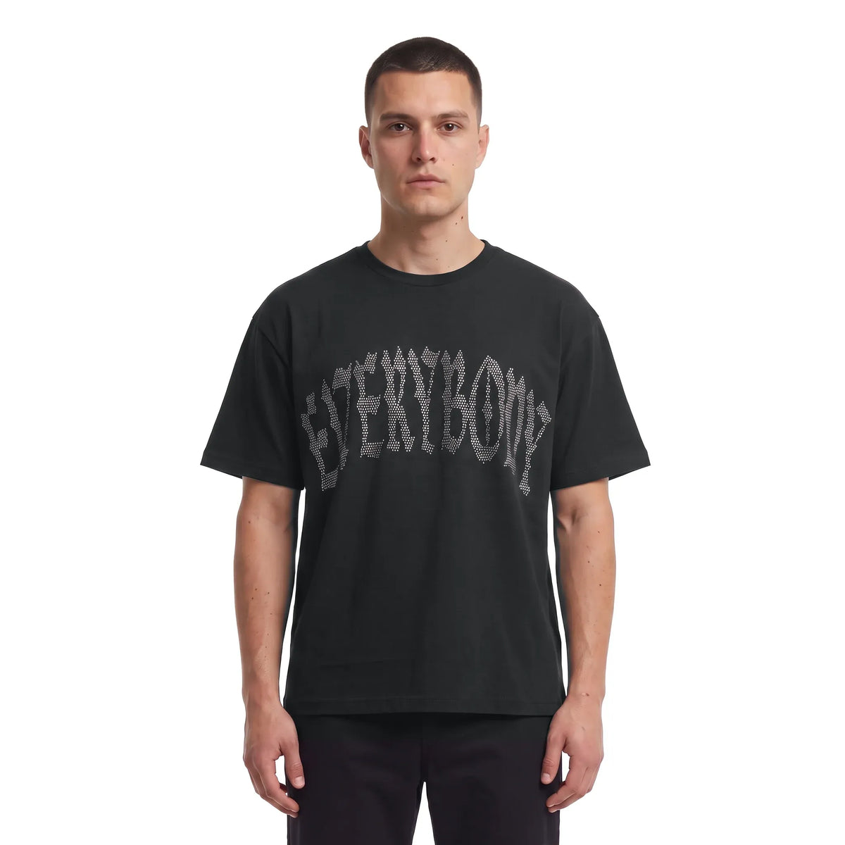 Léviter Everybody Levitates Rhinestone Tee Black White