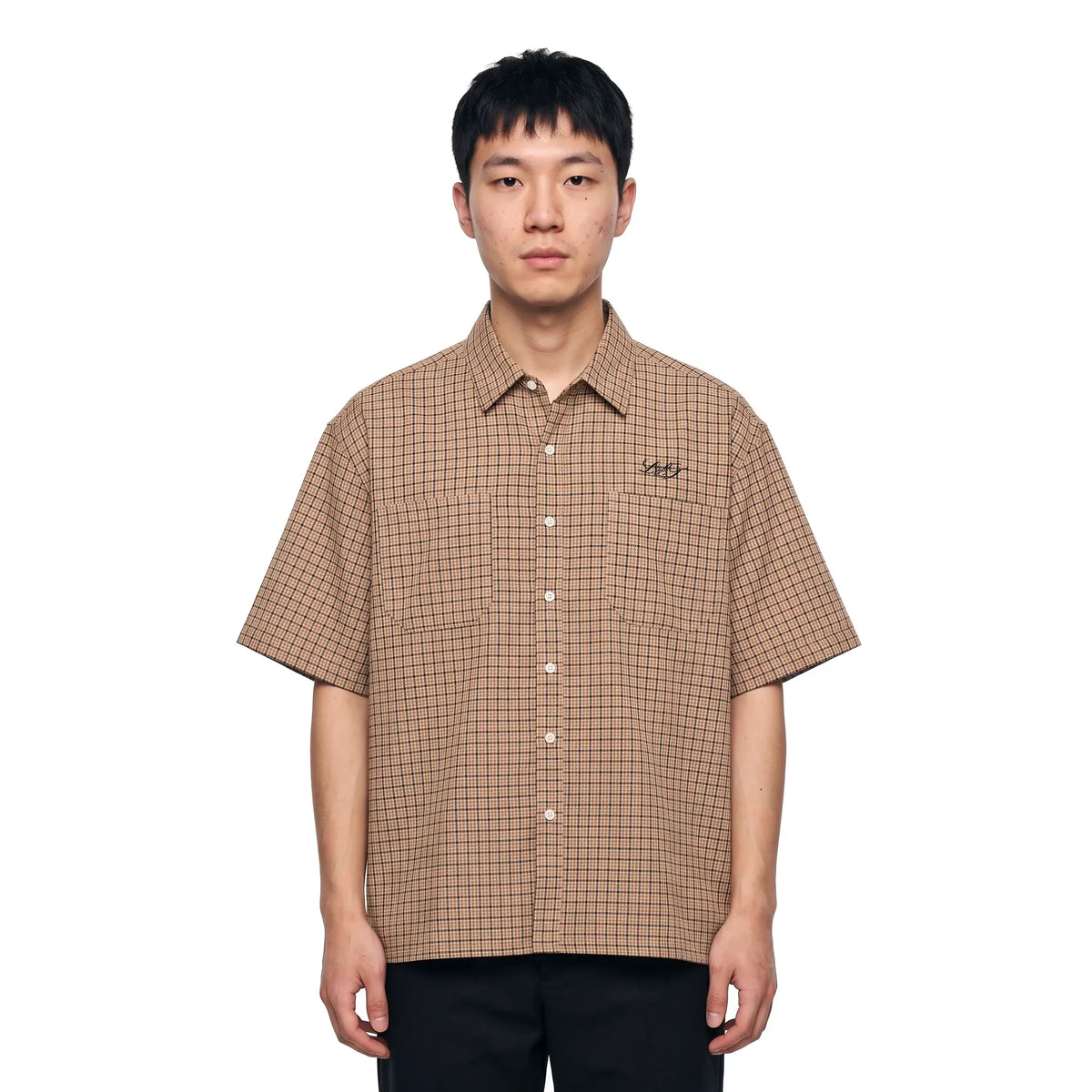 Léviter LVT Étoile Short Sleeve Shirt Coffee Brown Plaid
